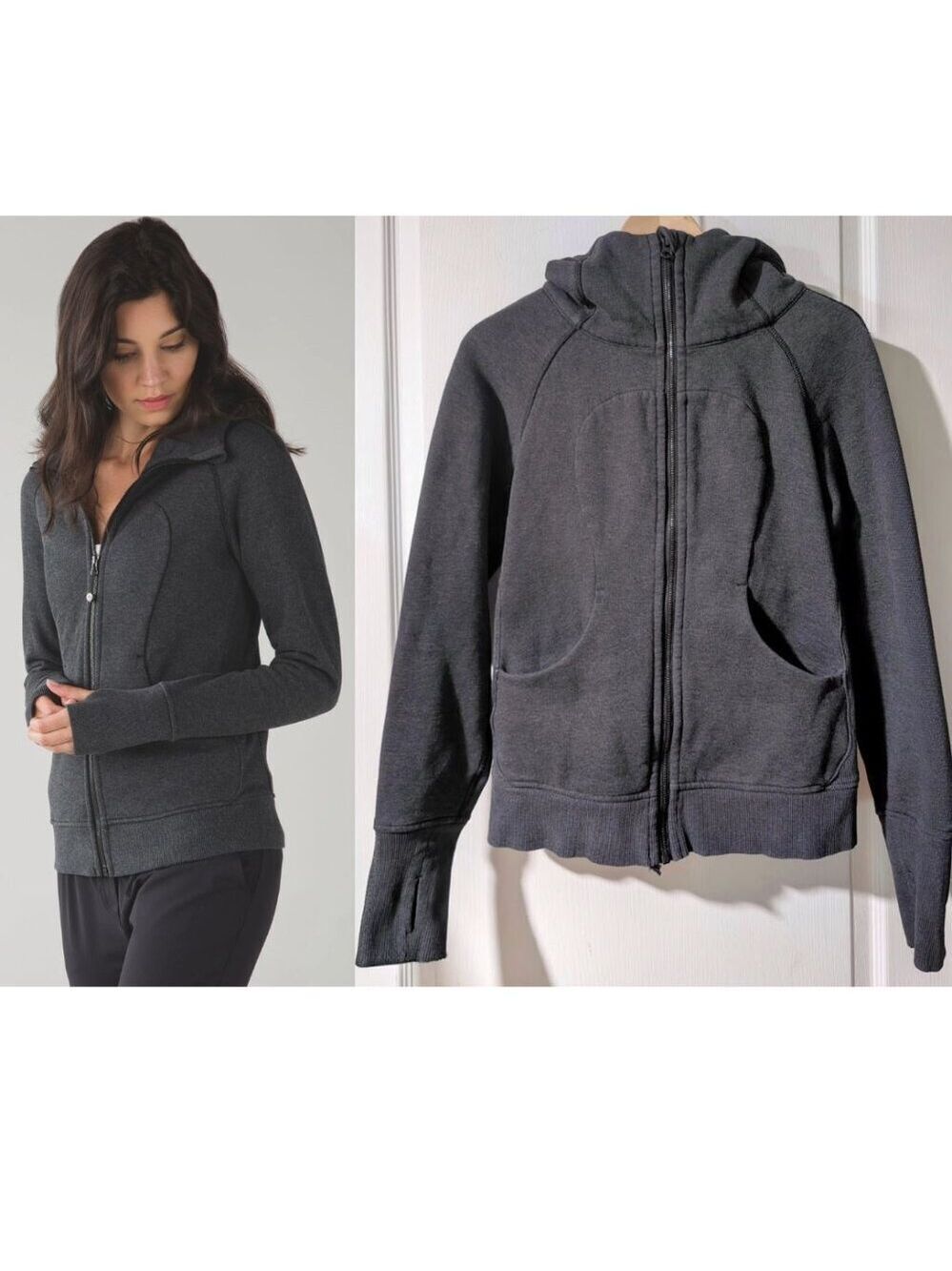Lululemon | Scuba Hoodie Classic Cotton Fleece Heathered Black (Charcoal)